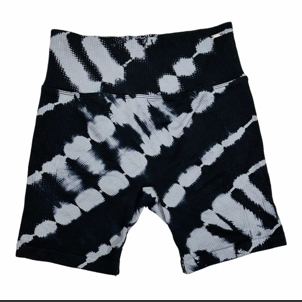 Victoria's Secret PINK Active Biker Shorts Black & Gray Tie Dye Size S